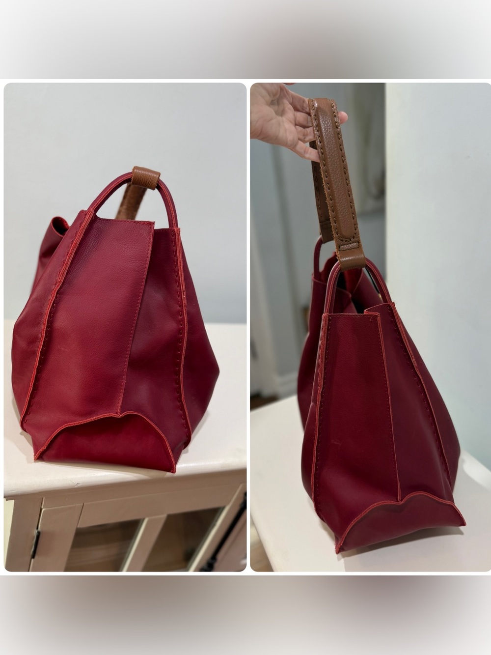 The Sak ~ Los Feliz Large Tote in Crimson Hobo like new! - Picture 16 of 17